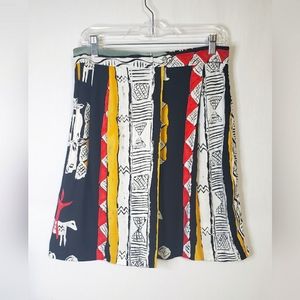 Solitaire by Sharon Anthony Vintage Tribal Multicolored Skort Size 12